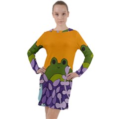 Froggie Long Sleeve Hoodie Dress by steampunkbabygirl