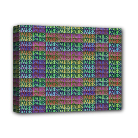 Paris Words Motif Colorful Pattern Deluxe Canvas 14  X 11  (stretched) by dflcprintsclothing