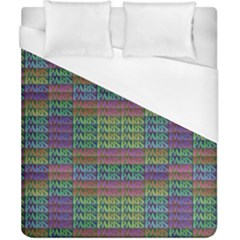 Paris Words Motif Colorful Pattern Duvet Cover (california King Size) by dflcprintsclothing