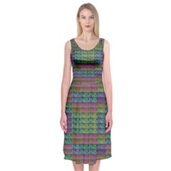 Paris Words Motif Colorful Pattern Midi Sleeveless Dress by dflcprintsclothing