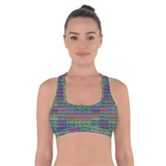 Paris Words Motif Colorful Pattern Cross Back Sports Bra by dflcprintsclothing