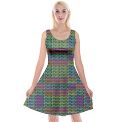 Paris Words Motif Colorful Pattern Reversible Velvet Sleeveless Dress by dflcprintsclothing