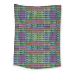 Paris Words Motif Colorful Pattern Medium Tapestry by dflcprintsclothing