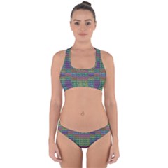 Paris Words Motif Colorful Pattern Cross Back Hipster Bikini Set