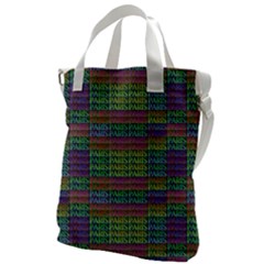 Paris Words Motif Colorful Pattern Canvas Messenger Bag by dflcprintsclothing