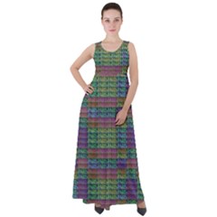 Paris Words Motif Colorful Pattern Empire Waist Velour Maxi Dress by dflcprintsclothing