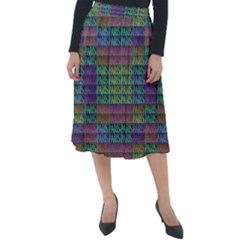 Paris Words Motif Colorful Pattern Classic Velour Midi Skirt  by dflcprintsclothing