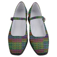 Paris Words Motif Colorful Pattern Women s Mary Jane Shoes by dflcprintsclothing