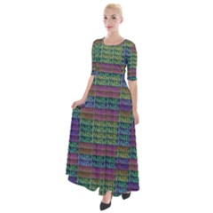 Paris Words Motif Colorful Pattern Half Sleeves Maxi Dress by dflcprintsclothing