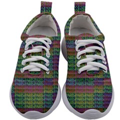 Paris Words Motif Colorful Pattern Kids Athletic Shoes by dflcprintsclothing