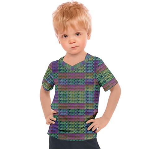 Paris Words Motif Colorful Pattern Kids  Sports Tee by dflcprintsclothing