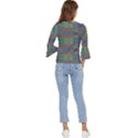 Paris Words Motif Colorful Pattern Bell Sleeve Top View4