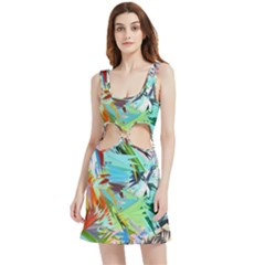 Tropical Velvet Cutout Dress