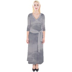 Storm Clouds 6000 Quarter Sleeve Wrap Maxi Dress