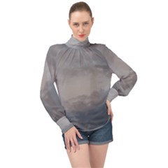 Storm Clouds 6000 High Neck Long Sleeve Chiffon Top