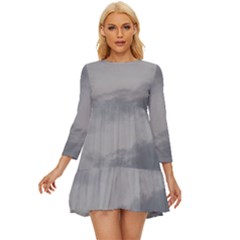 Storm Clouds 6000 Long Sleeve Babydoll Dress by HoneySuckleDesign