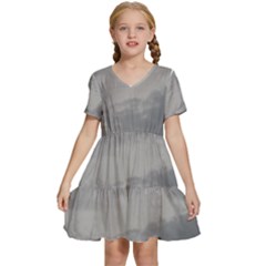 Storm Clouds 6000 Kids  Short Sleeve Tiered Mini Dress by HoneySuckleDesign