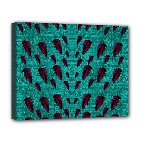 Leaves On Adorable Peaceful Captivating Shimmering Colors Deluxe Canvas 20  X 16  (stretched) by pepitasart