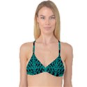 Leaves On Adorable Peaceful Captivating Shimmering Colors Reversible Tri Bikini Top View3