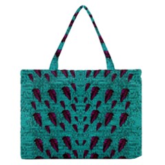 Leaves On Adorable Peaceful Captivating Shimmering Colors Zipper Medium Tote Bag by pepitasart