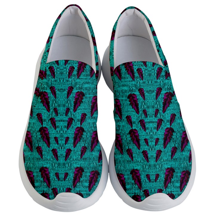 Leaves On Adorable Peaceful Captivating Shimmering Colors Women s Lightweight Slip Ons