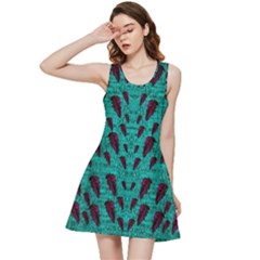 Leaves On Adorable Peaceful Captivating Shimmering Colors Inside Out Racerback Dress by pepitasart