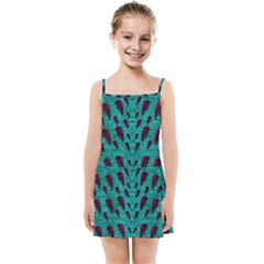 Leaves On Adorable Peaceful Captivating Shimmering Colors Kids  Summer Sun Dress by pepitasart