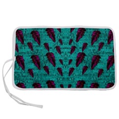 Leaves On Adorable Peaceful Captivating Shimmering Colors Pen Storage Case (m) by pepitasart