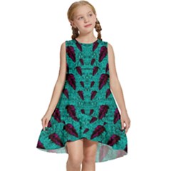 Leaves On Adorable Peaceful Captivating Shimmering Colors Kids  Frill Swing Dress