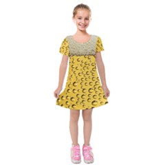 Beer Bubbles Kids  Short Sleeve Velvet Dress