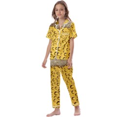 Beer Bubbles Kids  Satin Short Sleeve Pajamas Set