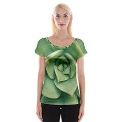 Echeveria Imbricata Closeup Photo Cap Sleeve Top by dflcprintsclothing