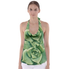 Echeveria Imbricata Closeup Photo Babydoll Tankini Top