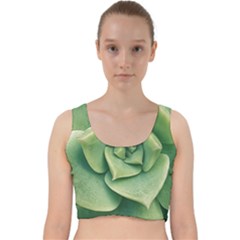 Echeveria Imbricata Closeup Photo Velvet Racer Back Crop Top by dflcprintsclothing