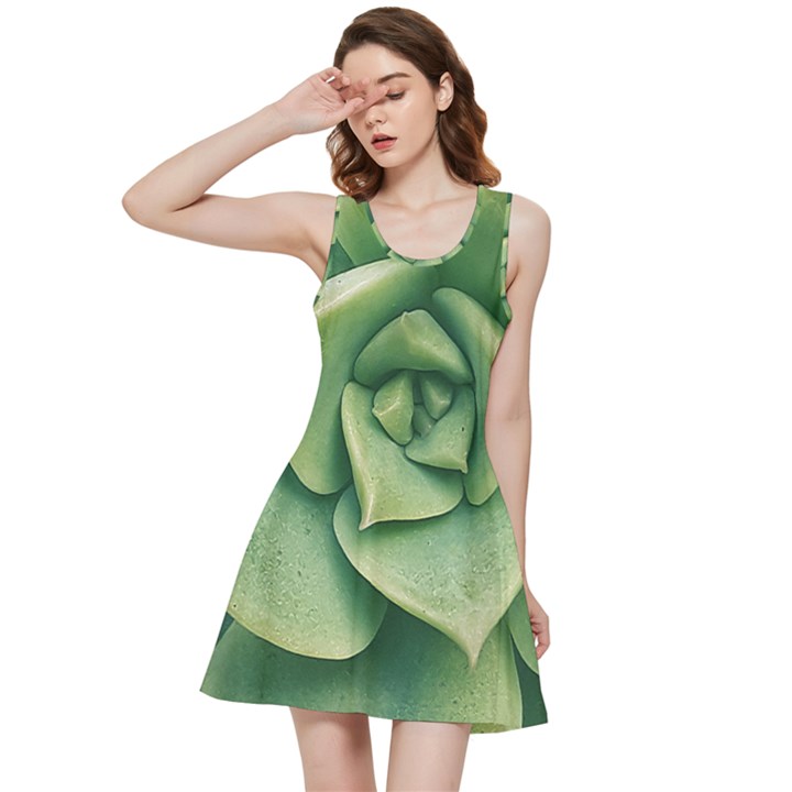 Echeveria Imbricata Closeup Photo Inside Out Racerback Dress