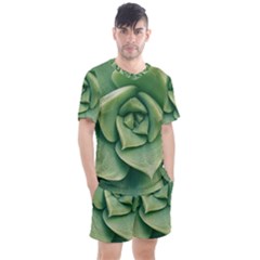 Echeveria Imbricata Closeup Photo Men s Mesh Tee And Shorts Set