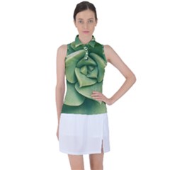 Echeveria Imbricata Closeup Photo Women s Sleeveless Polo Tee by dflcprintsclothing