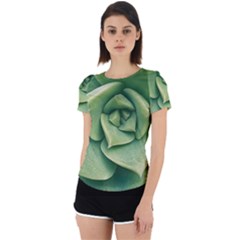 Echeveria Imbricata Closeup Photo Back Cut Out Sport Tee