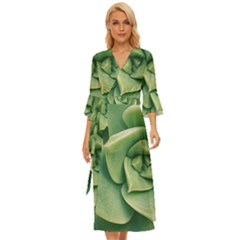 Echeveria Imbricata Closeup Photo Midsummer Wrap Dress