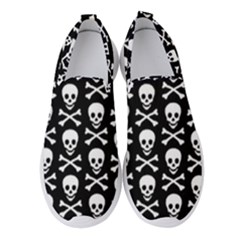 Gothic Punk Skulls And Crossbones Women s Slip On Sneakers by ArtistRoseanneJones