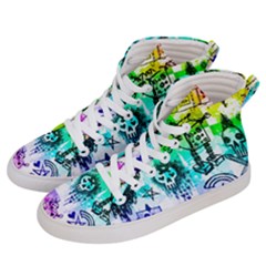 Rainbow Scene Kid Sketches Men s Hi-top Skate Sneakers by ArtistRoseanneJones