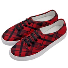 Punk Red Plaid Women s Classic Low Top Sneakers