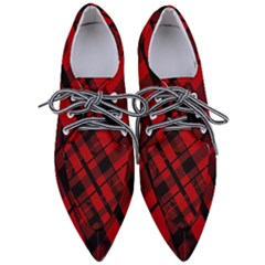 Punk Red Plaid Pointed Oxford Shoes by ArtistRoseanneJones