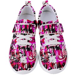 Pink Checker Graffiti Women s Velcro Strap Shoes by ArtistRoseanneJones