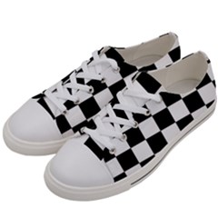 B&w Checkers Men s Low Top Canvas Sneakers by ArtistRoseanneJones