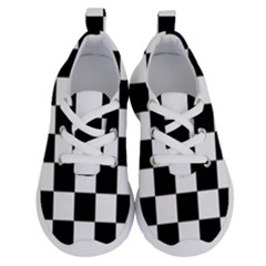 B&w Checkers Running Shoes by ArtistRoseanneJones