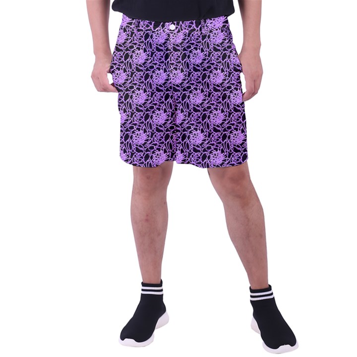 Electric Neon Abstract Print Pattern Men s Pocket Shorts