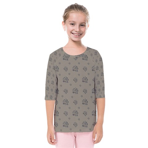 Stylized Cactus Motif Pattern Kids  Quarter Sleeve Raglan Tee by dflcprintsclothing