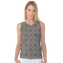 Stylized Cactus Motif Pattern Women s Basketball Tank Top by dflcprintsclothing