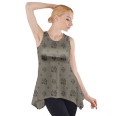 Stylized Cactus Motif Pattern Side Drop Tank Tunic by dflcprintsclothing